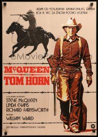 9b415 TOM HORN Yugoslavian 19x27 '80 they couldn't bring enough men to bring Steve McQueen down!