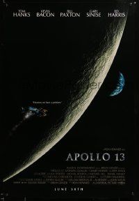 9c050 APOLLO 13 advance 1sh '95 Ron Howard directed, Tom Hanks, image of module in moon's orbit!