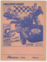 9d048 CHECKPOINT herald '57 English car racing, art of tough Anthony Steel in fistfight!