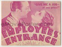 9d079 EMPLOYEES' ENTRANCE herald '33 Loretta Young asks William to give her a job at any price!