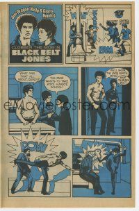 9d027 BLACK BELT JONES herald '74 Jim Dragon Kelly vs The Mob, cool 3-page kung fu comic strip!