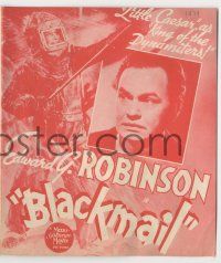9d030 BLACKMAIL herald '39 Edward G. Robinson escapes from a chain gang, but gets revenge!