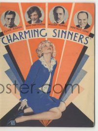 9d047 CHARMING SINNERS herald '29 Ruth Chatterton, Clive Brook, William Powell, cool deco art!