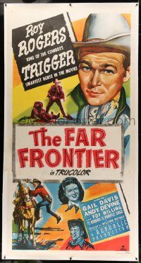 9g024 FAR FRONTIER linen 3sh '48 Roy Rogers & Trigger help patrol the United States/Mexico border!
