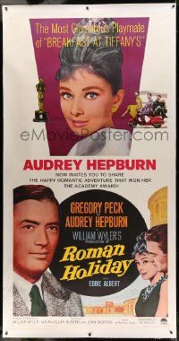 9g038 ROMAN HOLIDAY linen 3sh R62 beautiful Audrey Hepburn & Gregory Peck, Vespa, William Wyler!