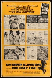9g261 YOU ONLY LIVE TWICE 40x60 '67 Sean Connery 007, cool guns, girls & gadgets Esquire tie-in!