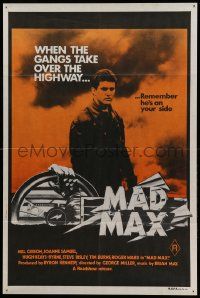 9g266 MAD MAX orange 2nd printing Aust 1sh '79 Mel Gibson, George Miller classic, incredibly rare!