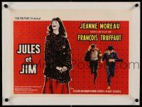 9g086 JULES & JIM linen Belgian '62 Francois Truffaut's Jules et Jim, Jeanne Moreau, Oskar Werner