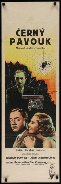 9g342 EX-MRS. BRADFORD Czech 12x37 '36 great art of William Powell & Jean Arthur by spider in web!