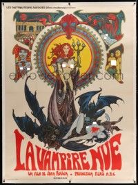 9g149 NUDE VAMPIRE linen French 1p '70 La Vampire nue, sexy sci-fi/horror art by Druillet!