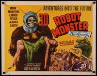 9g223 ROBOT MONSTER 3D 1/2sh '53 worst movie ever, wacky art of ape creature & girl, ultra rare!