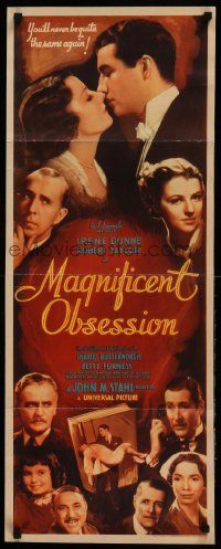 9g239 MAGNIFICENT OBSESSION insert '35 Irene Dunne & Robert Taylor about to kiss + other top stars!