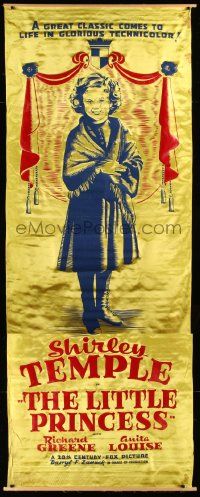 9g258 LITTLE PRINCESS 40x105 silk banner '39 different full-length art of cute Shirley Temple, rare!