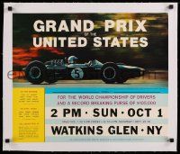 9g183 GRAND PRIX OF THE UNITED STATES linen 18x21 special '67 Formula One race for $105,000 prize!