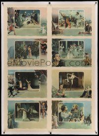 9g068 ROMEO & JULIET linen export 34x48 Russian uncut LCs '55 Shakespeare, shows eight great scenes!