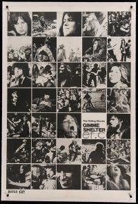 9g045 GIMME SHELTER linen half subway '71 great different montage of Rolling Stones images, rare!