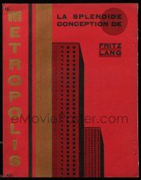 9g291 METROPOLIS French trade ad '28 Fritz Lang classic sci-fi, completely different deco art!