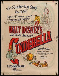 9h096 CINDERELLA 30x40 R57 Disney's classic musical cartoon, the greatest love story ever told!