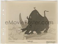 9h155 AFRICAN DIARY 8x11 key book still '45 Disney cartoon, tiny bird perched on angry rhinocerus!