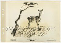 9h159 BAMBI 8x11 key book still '42 Disney classic, cartoon art of Faline, Bambi's beautiful mate!