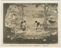 9h162 CAMPING OUT 8x10.25 still '34 Disney cartoon, Mickey & Minnie playing banjo & harmonica!