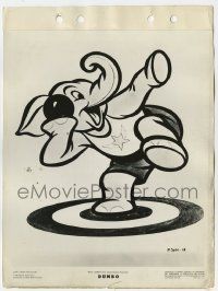 9h168 DUMBO 8x11 key book still '41 Disney classic, cartoon art of elephant throwing shot put!