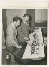 9h170 DUMBO candid 8x11 key book still '41 Disney executives looking over cool pressbook cover art!