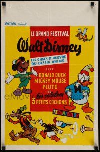 9h094 LE GRAND FESTIVAL WALT DISNEY Belgian '70s ITK cartoon art of Donald Duck, Mickey & Goofy!