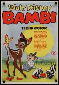 9h093 BAMBI Finnish R57 Walt Disney, wonderful different art with Thumper & Flower, rare!