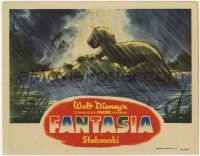 9h064 FANTASIA LC '42 Disney, great art of dinosaurs in rainstorm in Rite of Spring segment, rare!