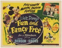 9h068 FUN & FANCY FREE TC '47 Disney, Mickey Mouse, Edgar Bergen, Charlie McCarthy, Mortimer Snerd