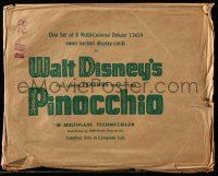 9h040 PINOCCHIO 12x15 brown paper bag '40 for multi-colored deluxe 11x14 easel backed cards!