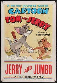 9h022 TOM & JERRY linen 1sh '52 Tom & Jerry hiding weapons behind their back, Jerry and Jumbo!