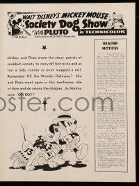 9h059 SOCIETY DOG SHOW pressbook '39 Mickey Mouse & Pluto cartoon, Walt Disney Silly Symphony!