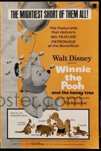 9h055 WINNIE THE POOH & THE HONEY TREE pressbook '66 Disney, Eeyore, Rabbit & Christopher Robin!