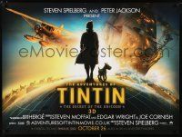 9j252 ADVENTURES OF TINTIN teaser DS British quad '11 Spielberg's version of the Belgian comic!