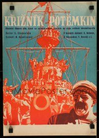 9j106 BATTLESHIP POTEMKIN Czech 12x17 '51 Eisenstein's war classic, completely different artwork!