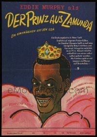 9j054 COMING TO AMERICA East German 11x16 '90 artwork of African Prince Eddie Murphy by Wongel!