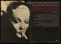 9j061 MARLENE East German 11x16 '85 Maximilian Schell's Dietrich biography, cool portrait!