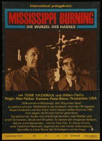 9j062 MISSISSIPPI BURNING East German 11x16 '89 great image of Gene Hackman & Willem Dafoe!
