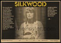 9j069 SILKWOOD East German 11x16 '86 Meryl Streep, Cher, Kurt Russell, directed by Mike Nichols!