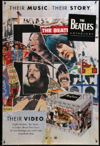 9k711 BEATLES 2-sided 27x40 video poster '96 many images of Paul, John, George & Ringo!