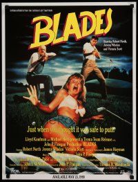 9k714 BLADES 2-sided 21x27 video poster '90 you thought it was safe to putt!