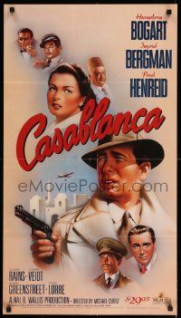 9k717 CASABLANCA 20x36 video poster R88 cool different Bob Gleason art of Bogart, Bergman & cast!