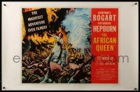 9k820 AFRICAN QUEEN 22x34 commercial poster '83 classic art of Robert Morley & Katharine Hepburn!