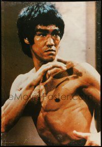 9k837 BRUCE LEE 27x39 German commercial poster '77 cool close-up image in kung fu pose!