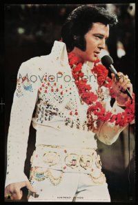 9k865 ELVIS PRESLEY 24x36 commercial poster '76 cool portrait of The King wearing lei!