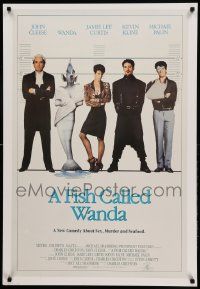 9k867 FISH CALLED WANDA 26x38 commercial poster '90s Cleese, Curtis, Kline & Palin, police line up