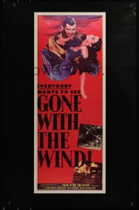 9k883 GONE WITH THE WIND 22x34 commercial poster '80s Clark Gable, Vivien Leigh, Leslie Howard!