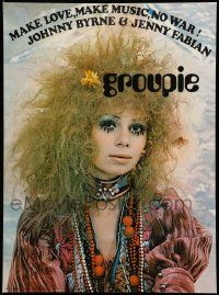 9k885 GROUPIE 22x29 Dutch commercial poster '69 Fabian's book, image of girl in wild make-up!